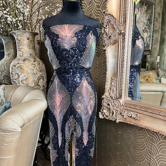 Dellore sequin halter jumpsuit - Picture 1 of 6